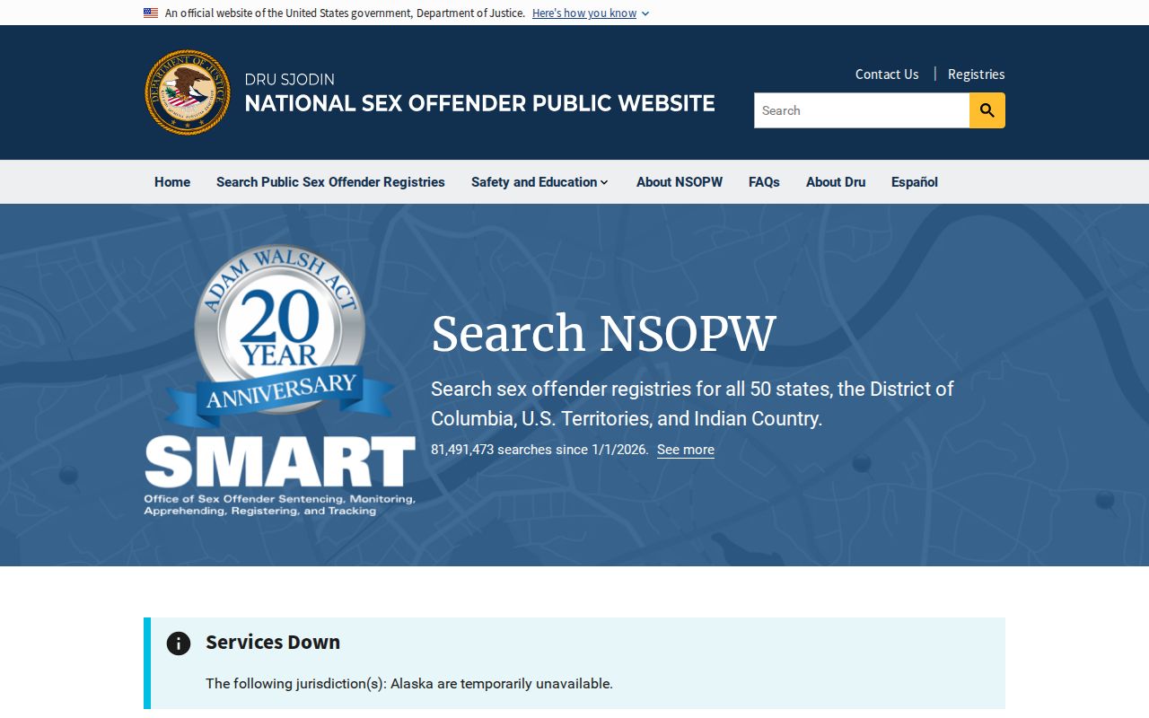 Blaine County sex offender check through the national registry