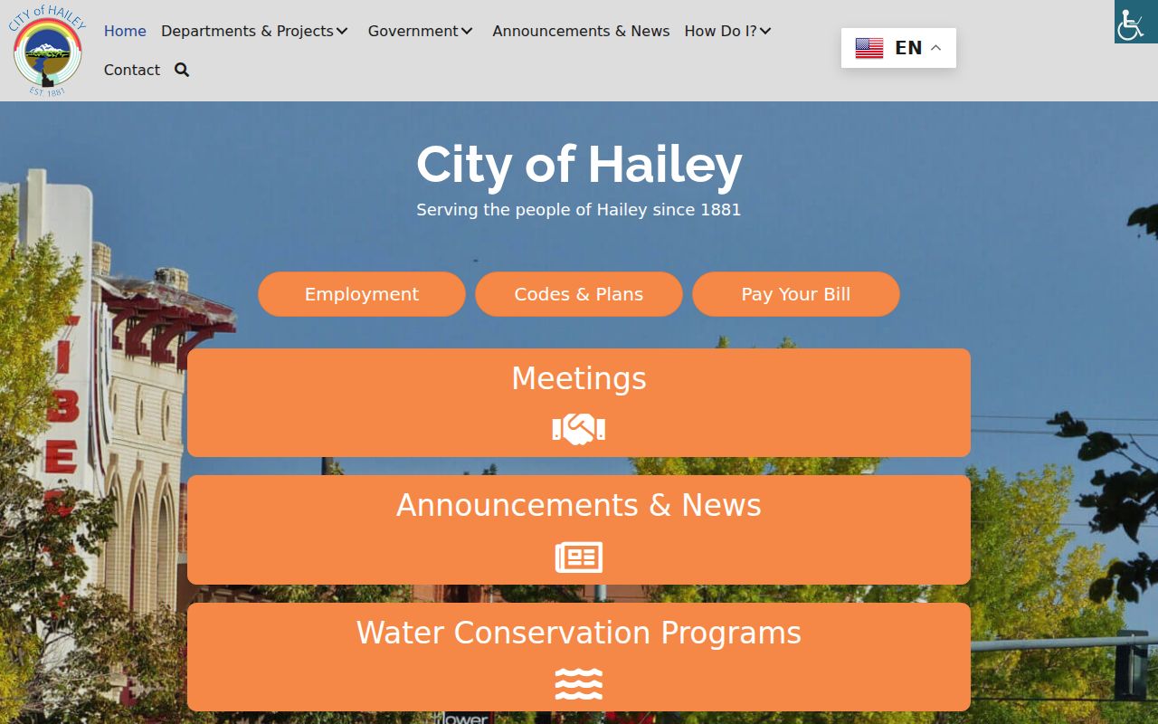 Hailey criminal history records at Hailey City Hall