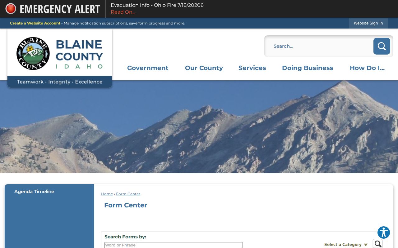 Blaine County criminal records public request form